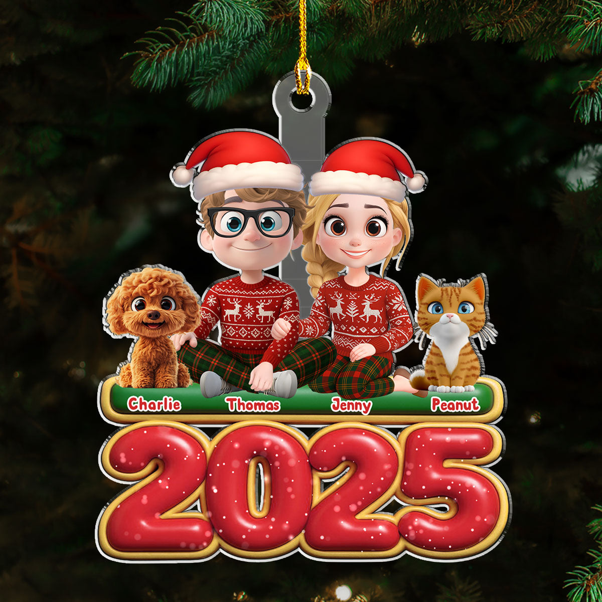 Custom Keepsake Christmas Ornament •  We And Our Pet - Personalized Acrylic Ornament