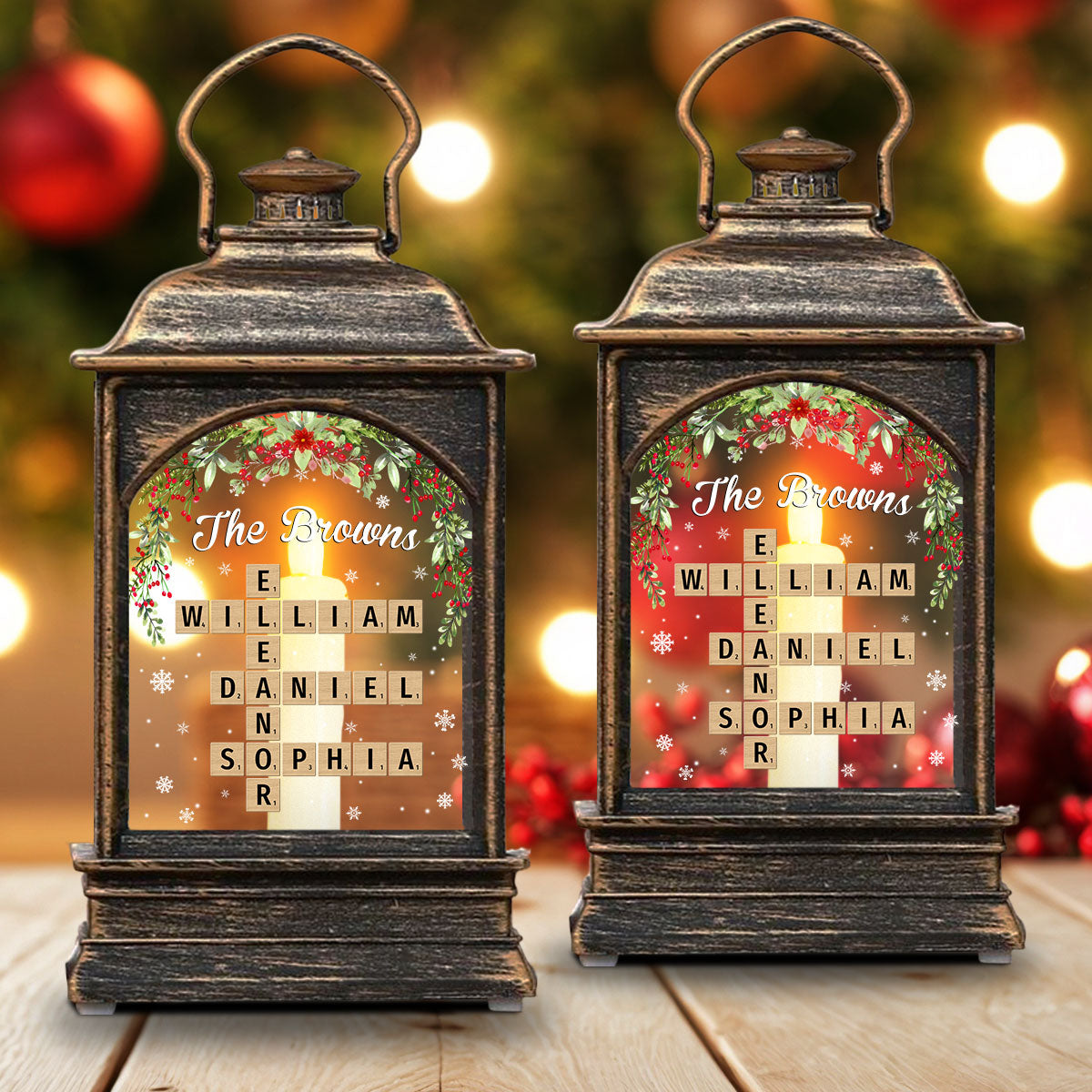 Family Crossword - Personalized Christmas Wind Lamp