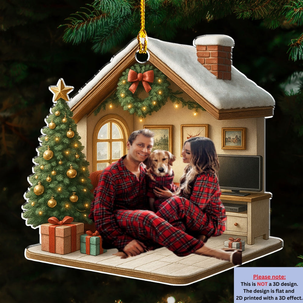 Custom Photo Keepsake Christmas Ornament • Under One Roof Photo - Personalized 3D Effect Acrylic Ornament