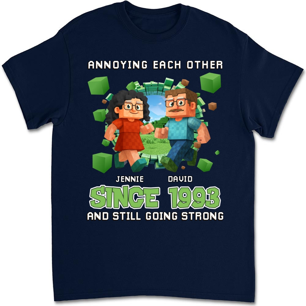 Custom Christmas Anniversary Keepsake Gifts For Husband • Couple Pixel - Personalized Shirt