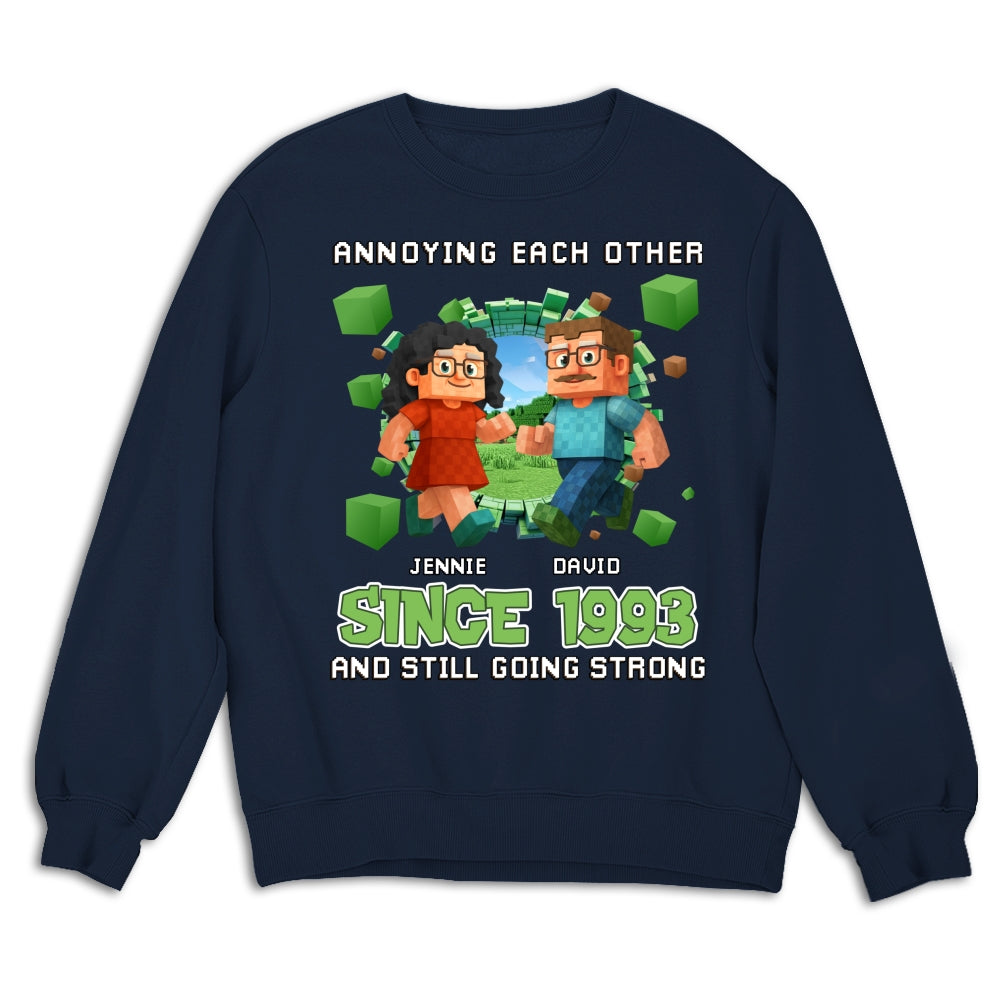 Custom Christmas Anniversary Keepsake Gifts For Husband • Couple Pixel - Personalized Shirt