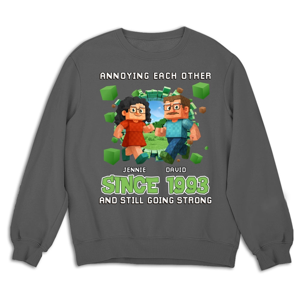 Custom Christmas Anniversary Keepsake Gifts For Husband • Couple Pixel - Personalized Shirt