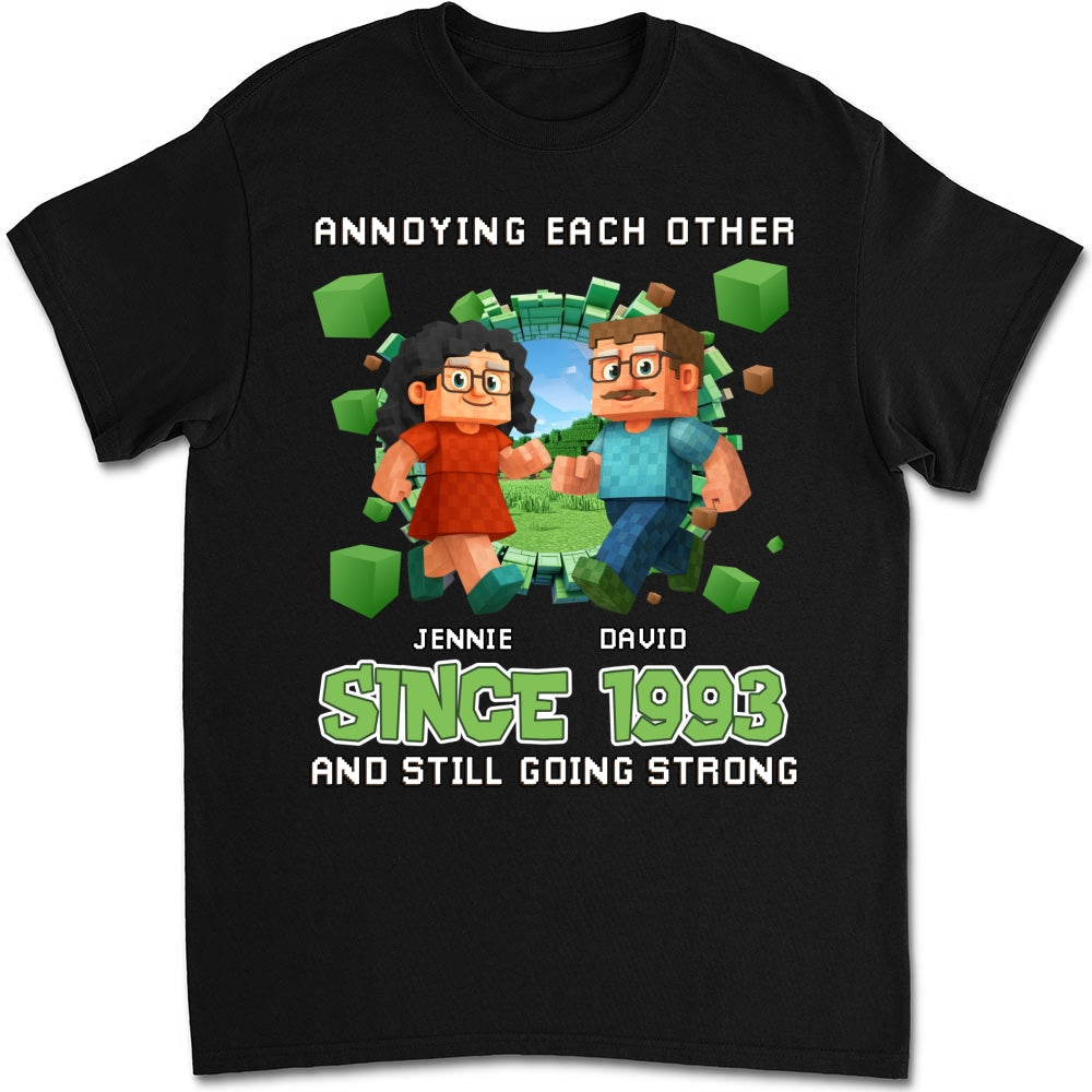 Custom Christmas Anniversary Keepsake Gifts For Husband • Couple Pixel - Personalized Shirt