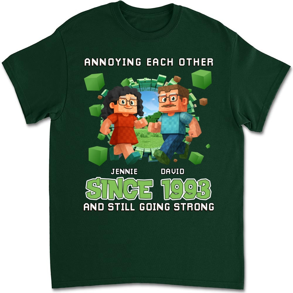Custom Christmas Anniversary Keepsake Gifts For Husband • Couple Pixel - Personalized Shirt