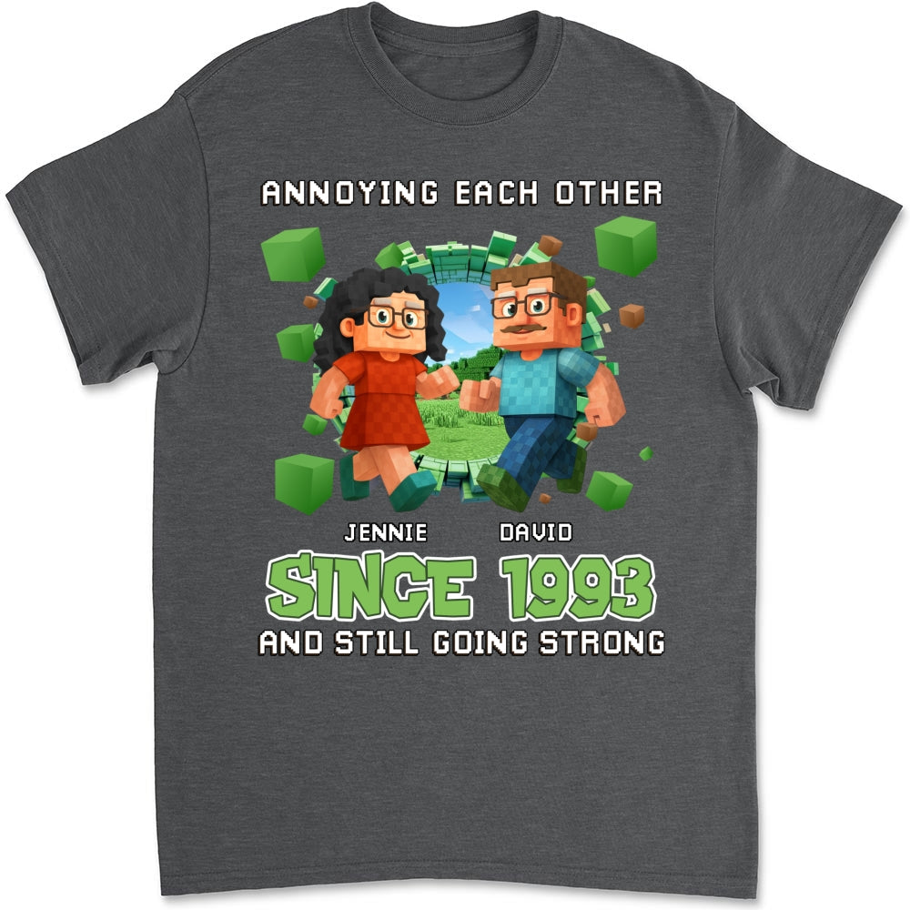 Custom Christmas Anniversary Keepsake Gifts For Husband • Couple Pixel - Personalized Shirt