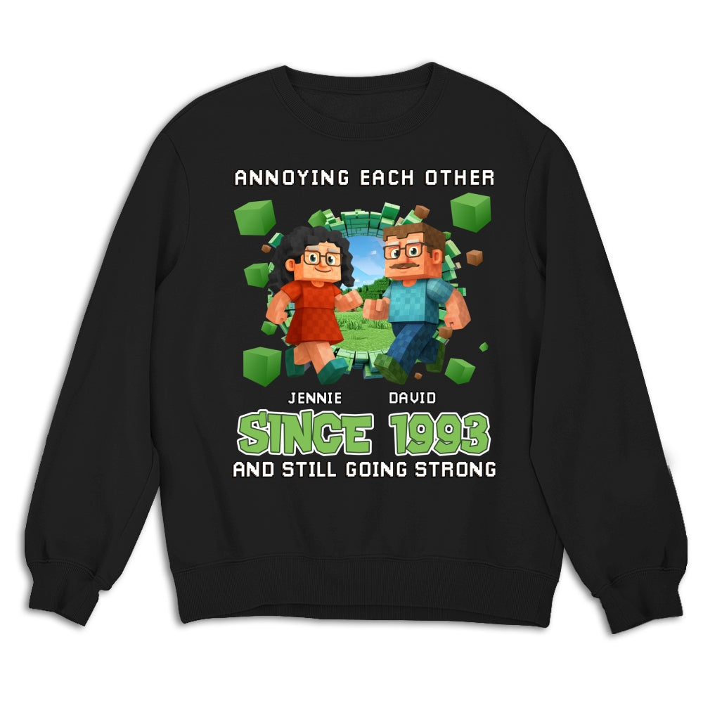 Custom Christmas Anniversary Keepsake Gifts For Husband • Couple Pixel - Personalized Shirt