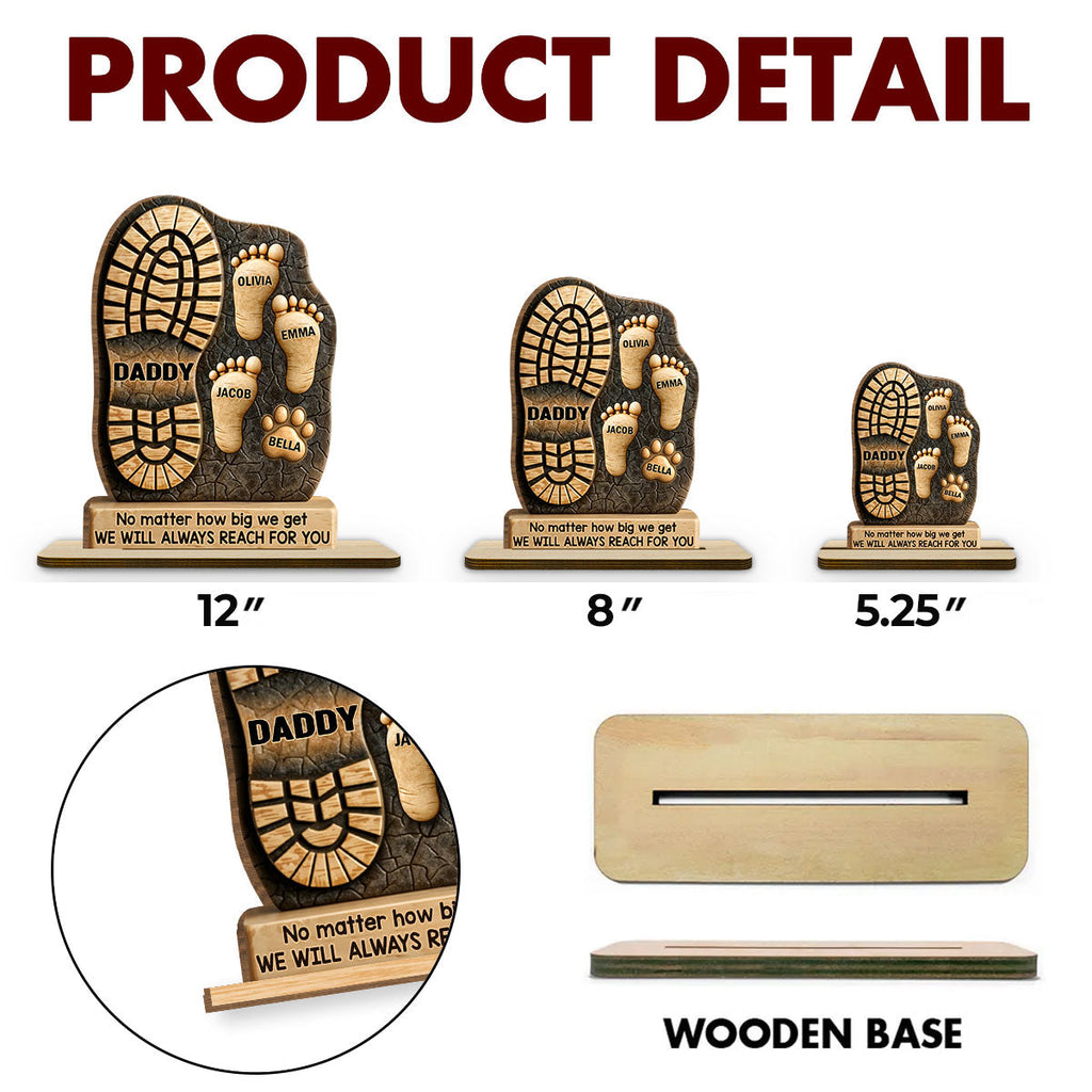 Custom Decor, Christmas Birthday Anniversary Gift Keepsake • Your Footsteps Led Our Way - Personalized 2-Layer Wood Plaque With Flat Base