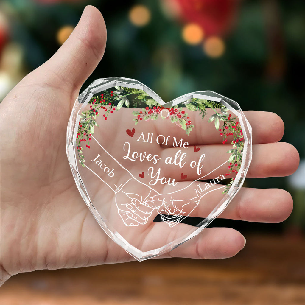 Custom Couple Christmas Ornament, Anniversary Gift •  My Heart Needed You - Personalized Glass Ornament