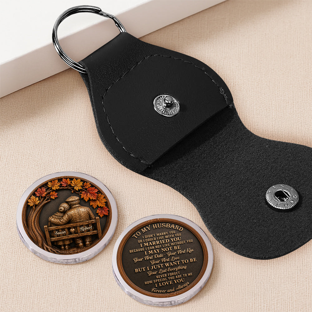 Custom Coin Keychain, Mother's Father's Day Birthday Gift Keepsake • Forever And Always - Personalized Pocket Hug