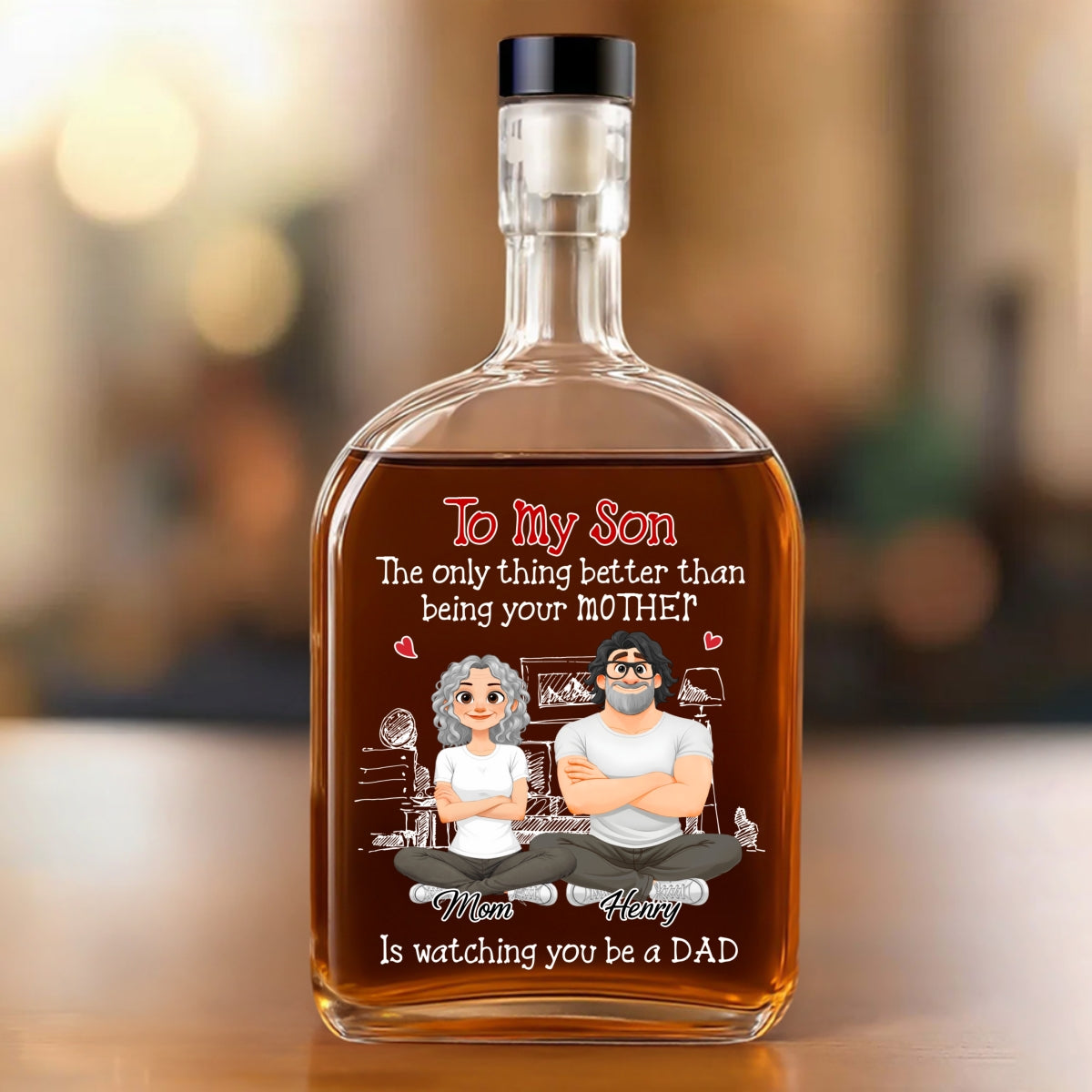 Being A Dad - Personalized Spirits Decanter