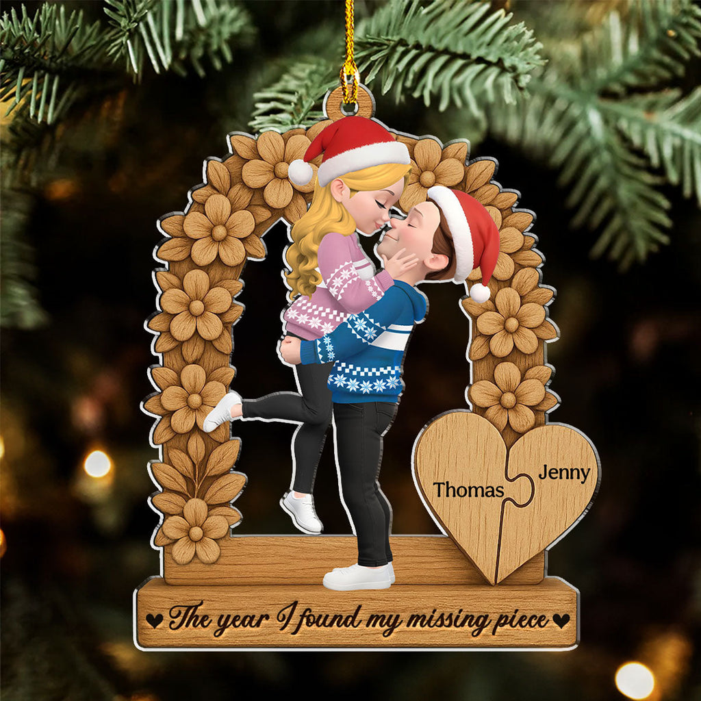 Custom Couple Christmas Ornament, Anniversary Gift •  The Year I Found You - Personalized Acrylic Ornament
