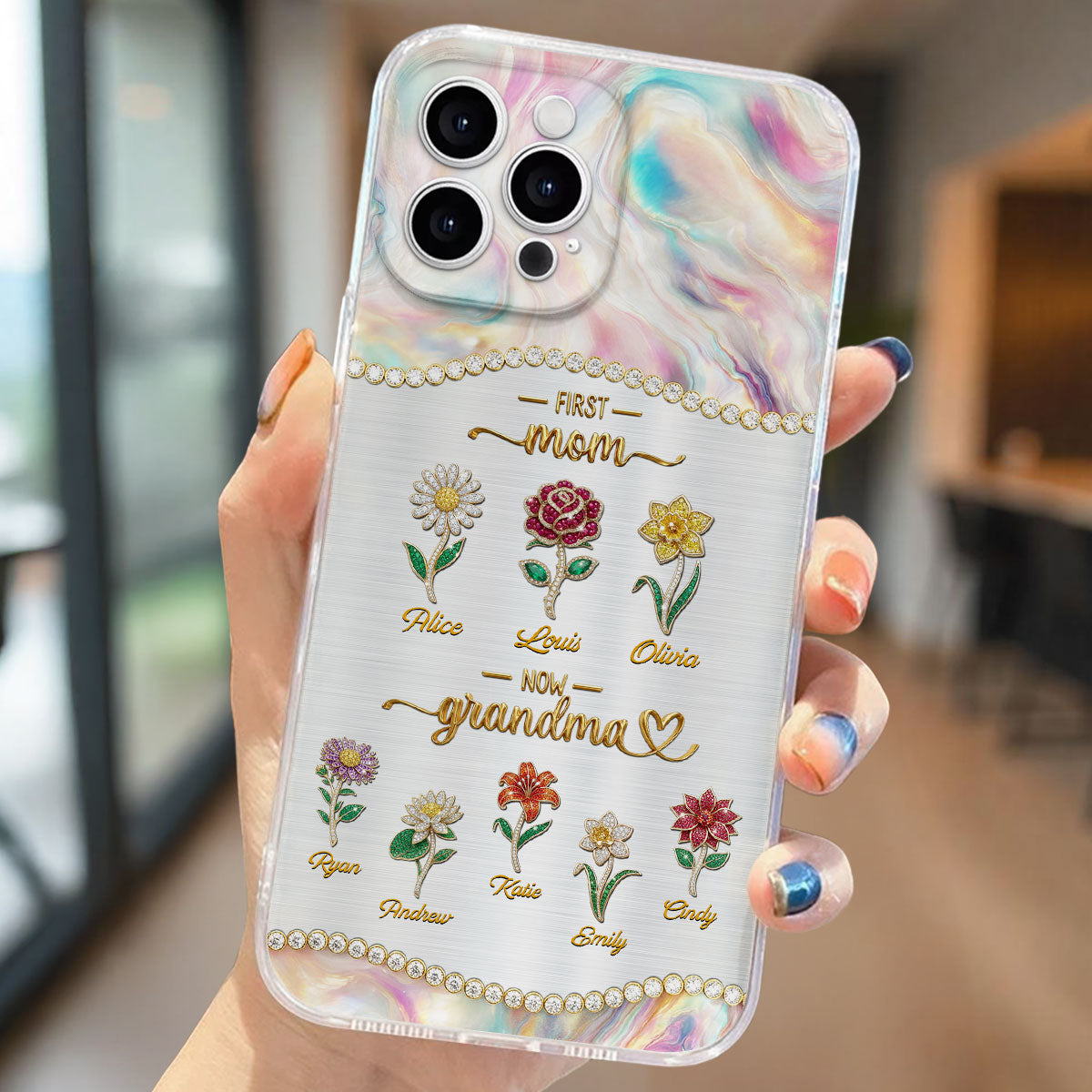 First Mom Now Grandma 2 - Personalized 3D Inflated Effect Phone Case