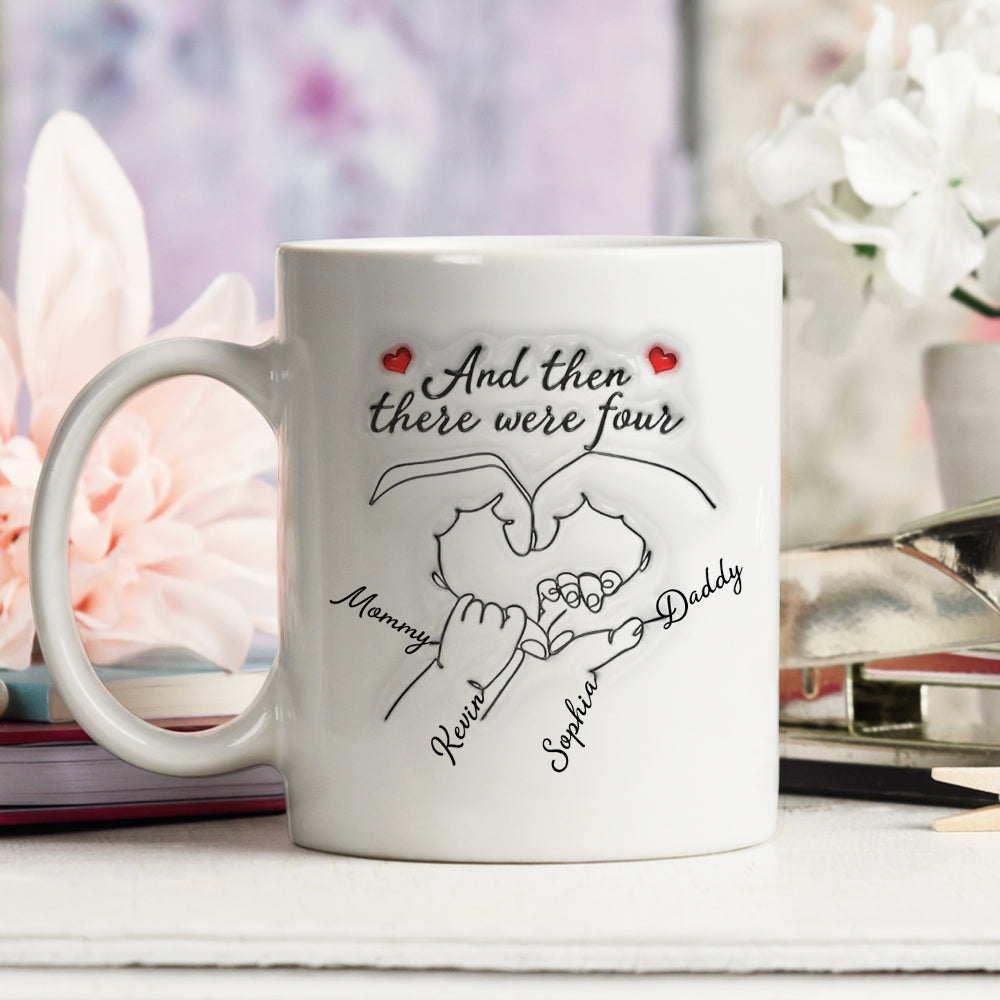 Custom Anniversary Keepsake Gifts For Couple • And Then There Were Three - Personalized 3D Inflated Effect Mug