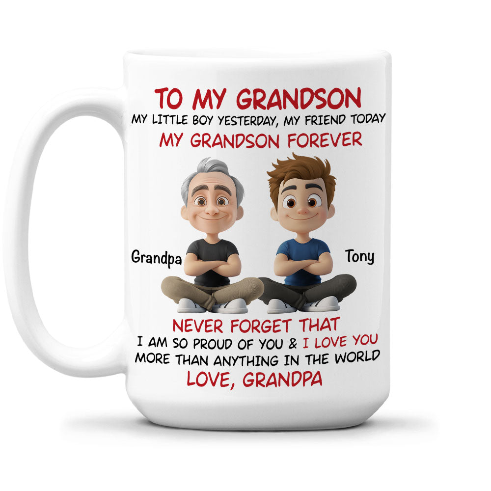Custom Christmas & Birthday Gift for Grandson • You Are My Little Boy Yesterday - Personalized Coffee Mug
