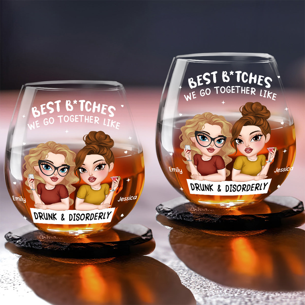 We Are Masterminds Of Mayhem - Personalized Wine Glass