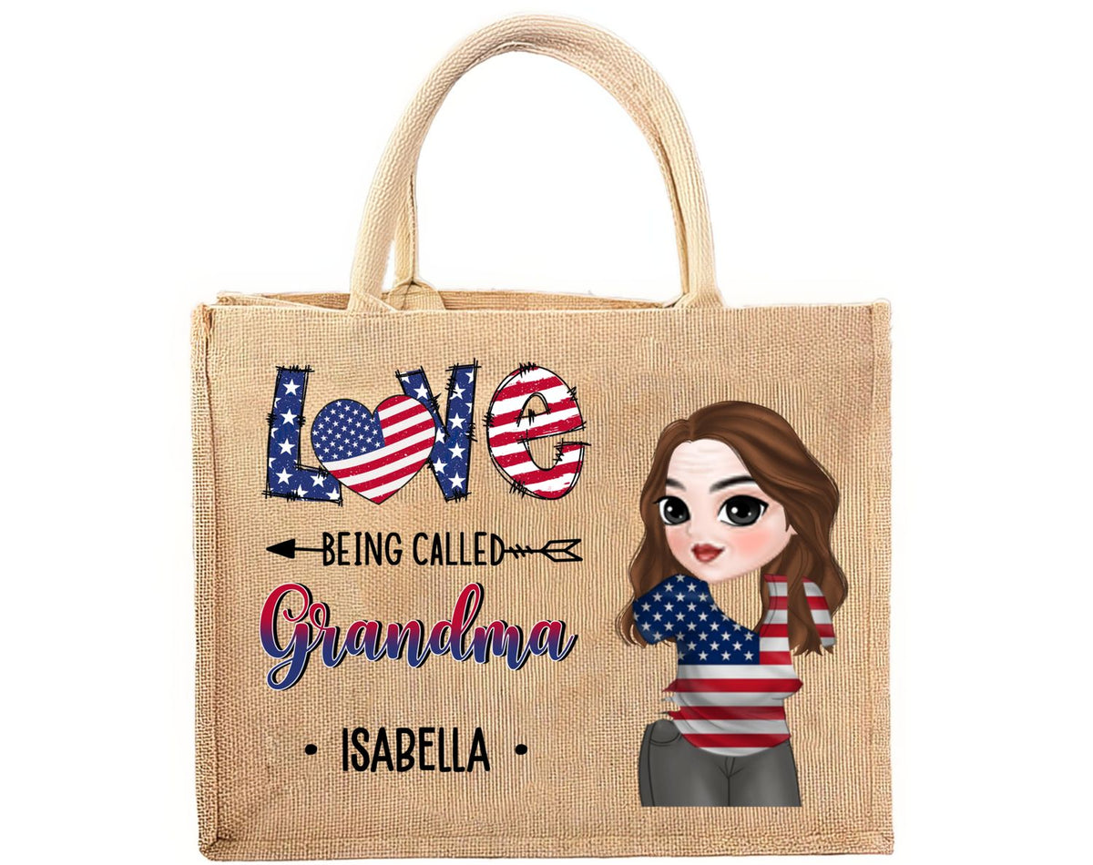 Grandma - Personalized Jute Tote Bag