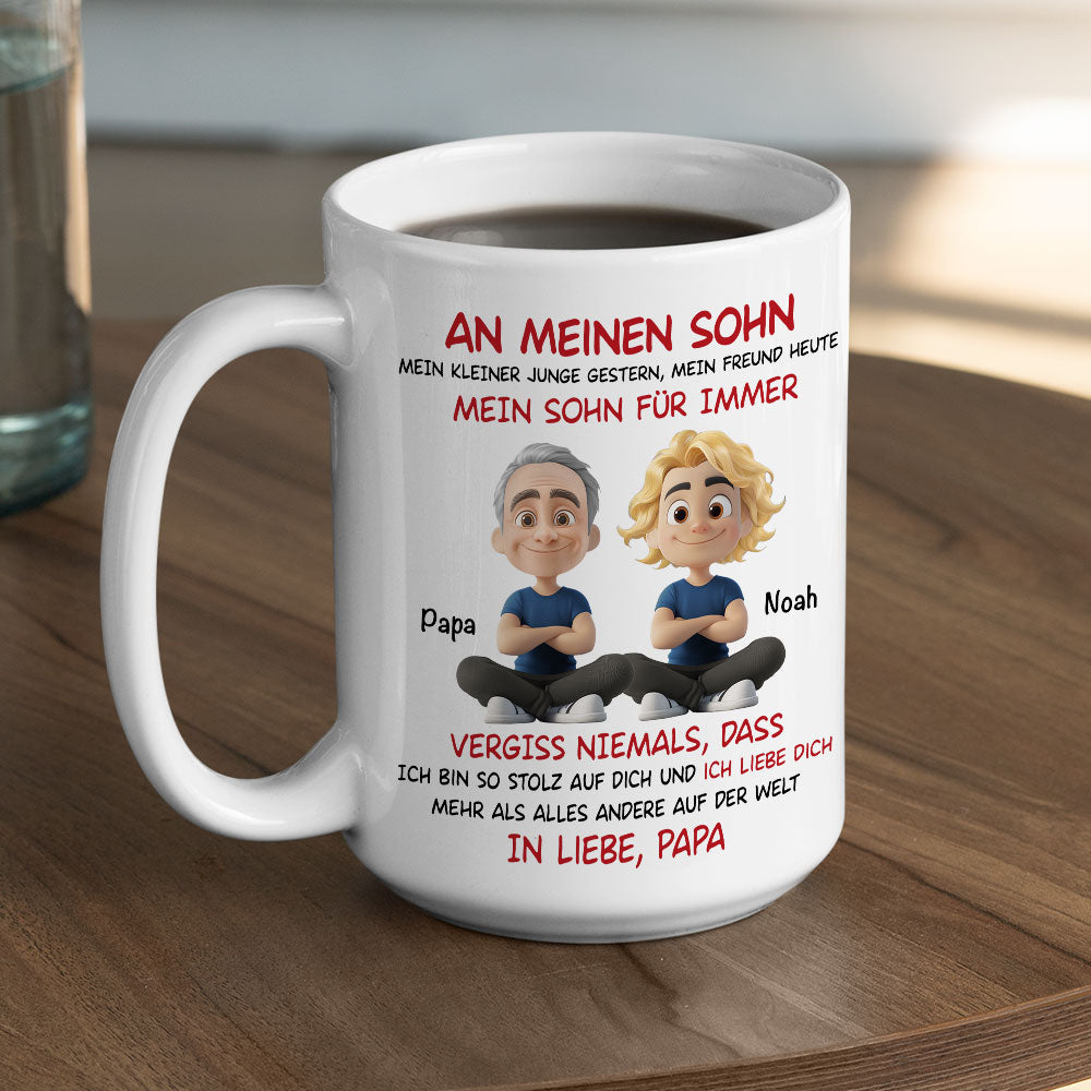 Custom Christmas & Birthday Gift for Son • Mein Sohn Für Immer - Personalisierte Tasse