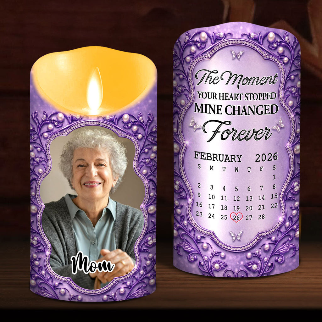 Mine Changed Forever Mom - Personalized LED Candle