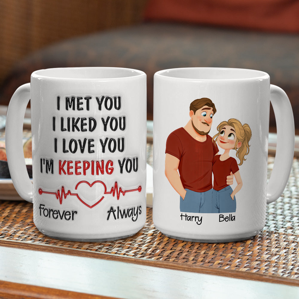 Custom Anniversary Keepsake Gifts For Couple • Keeping You Always - Personalized 3D Inflated Effect Mug
