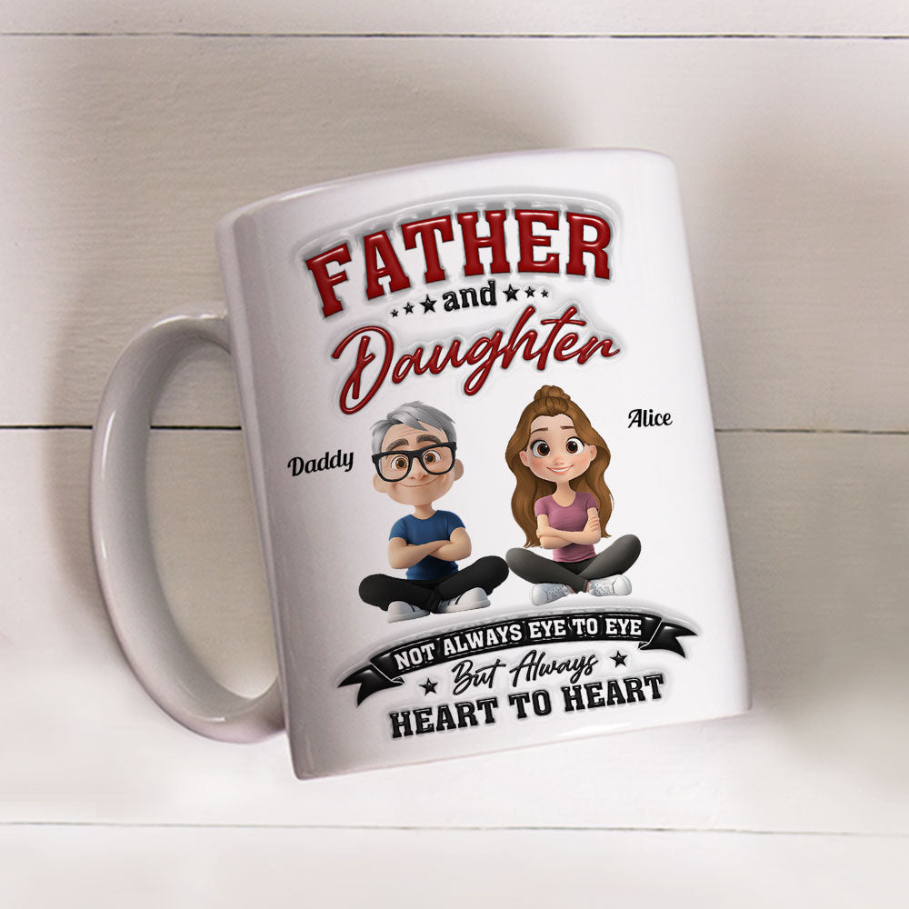 Custom Christmas & Birthday Gift for Daughter • Heart To Heart - Personalized 3D Inflated Effect Mug