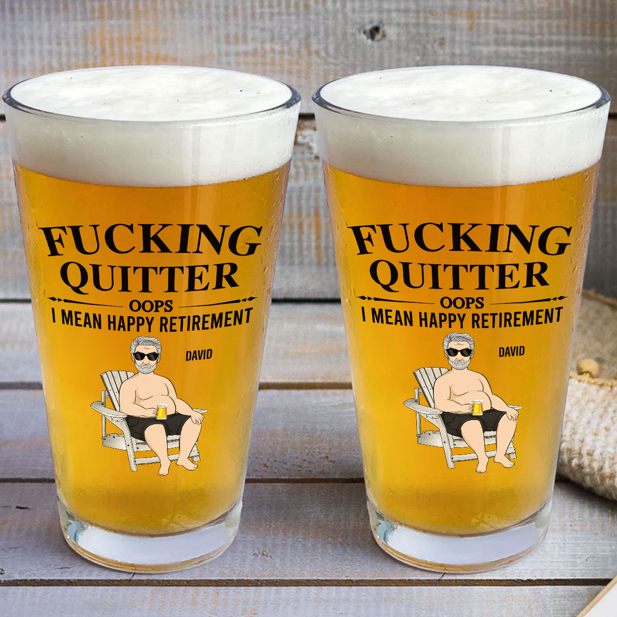 Happy Retirement - Personalized Beer Glass