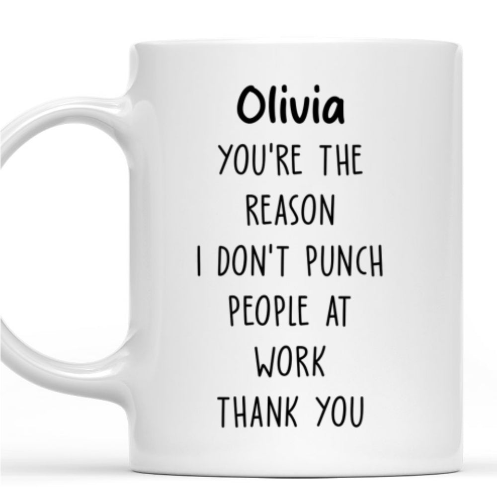 Custom Coworker, Christmas & Birthday Team Appreciation Gift • No Punch Coworker - Personalized Coffee Mug