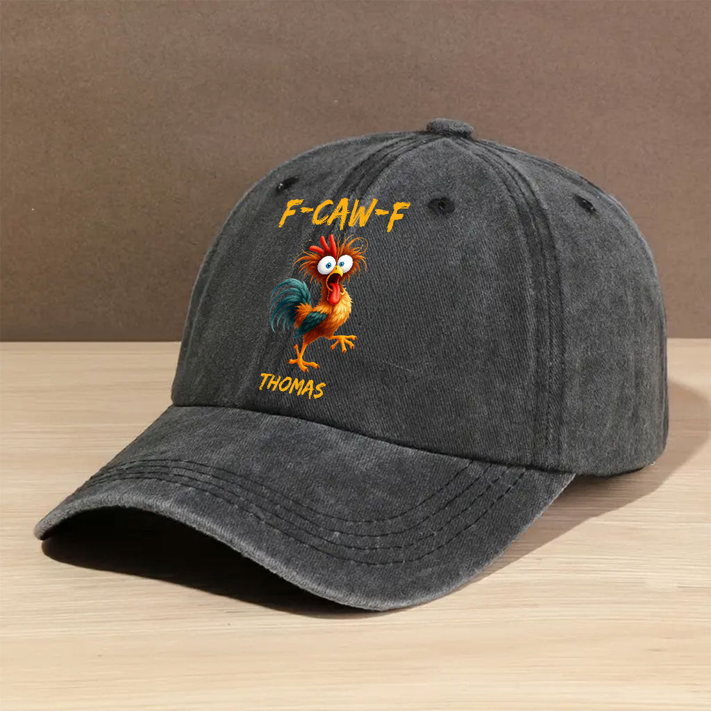 FCAWF Chicken Humor - Personalized Vintage Washed Denim Cap