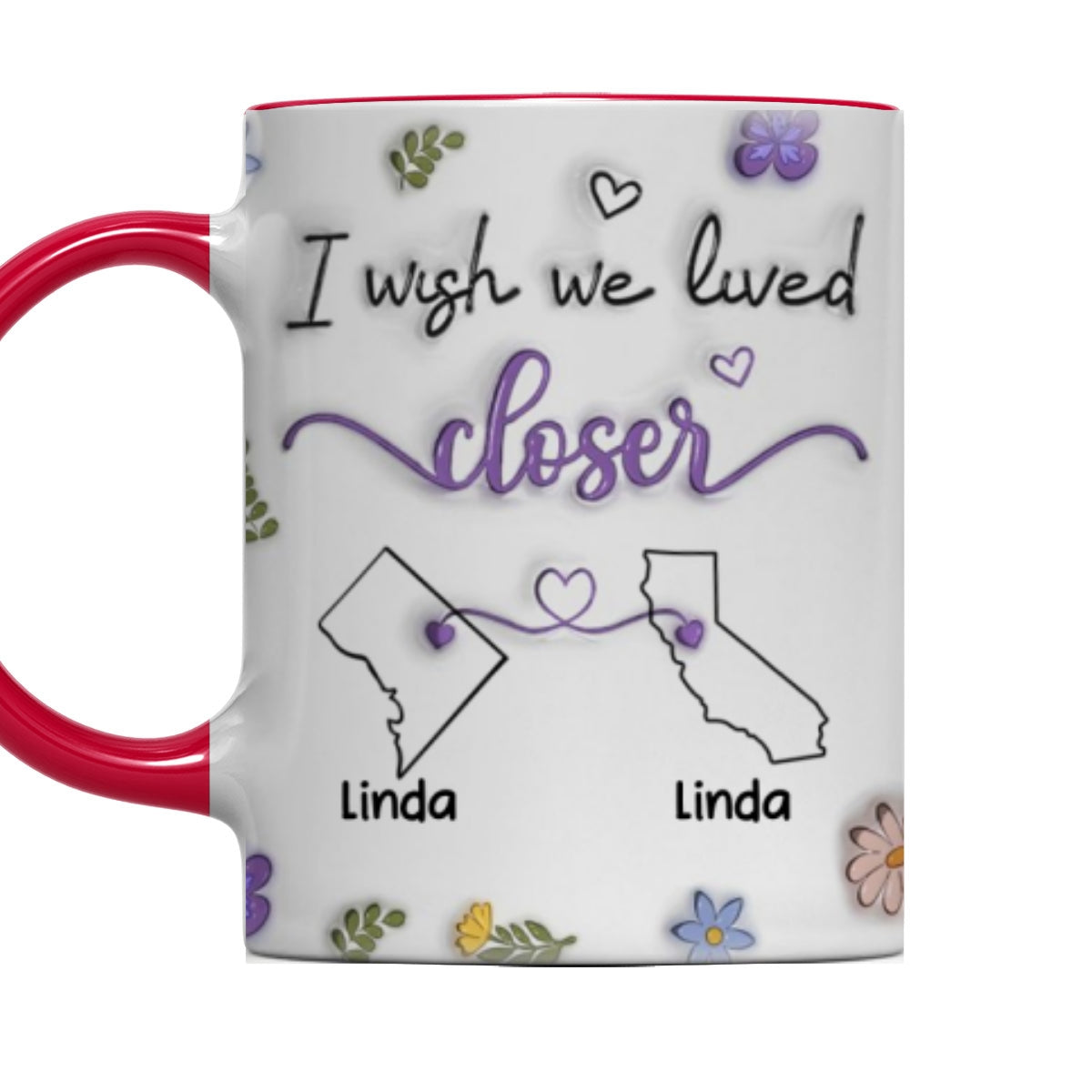 Custom Best Friend, Christmas & Birthday Friendship Keepsake Gift • I Wish We Lived Closer - Personalized Accent Mug