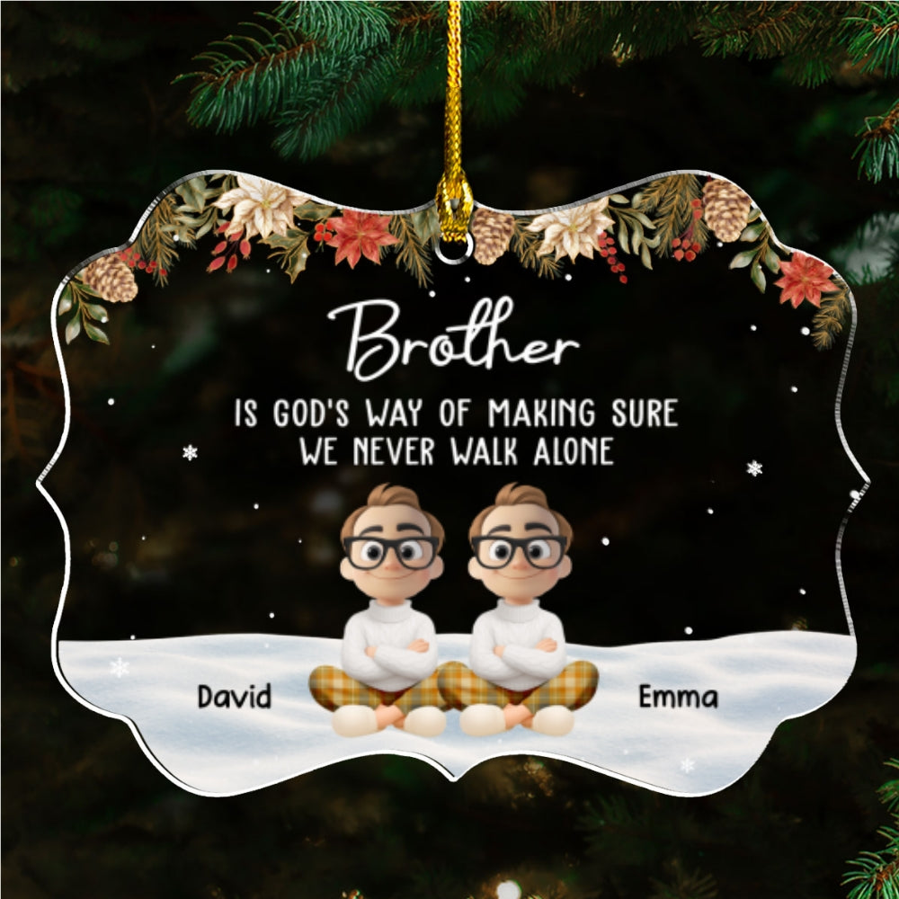 Custom Brothers & Sisters Christmas Ornament •  Together Always Brothers and Sisters - Personalized Acrylic Ornament