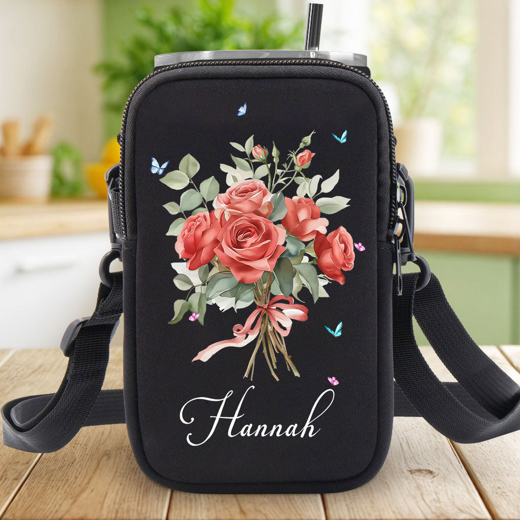 Birthmonth Flower - Personalized Water Bottle Carrier Bag