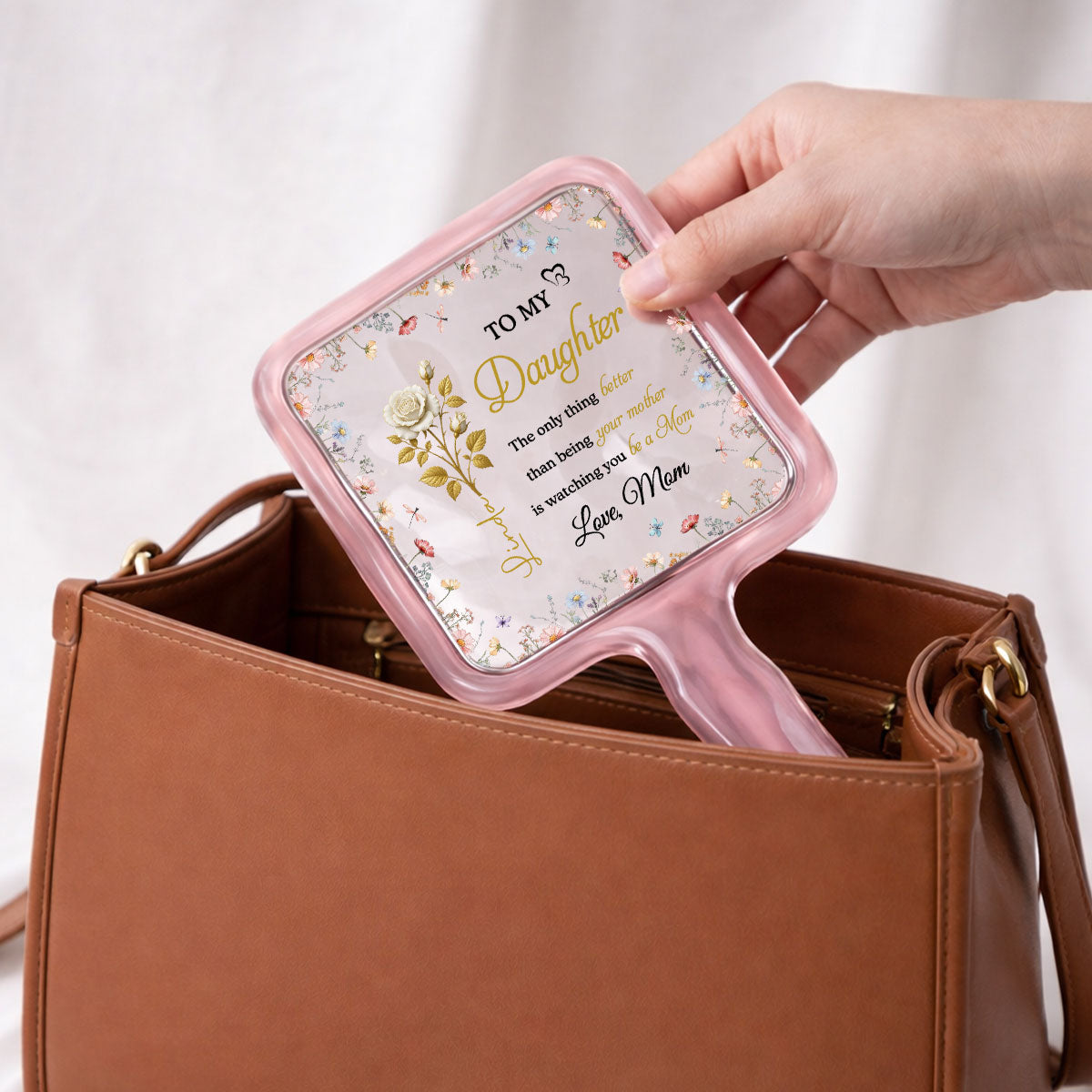 To My Daughter - Personalized Handheld Mirror