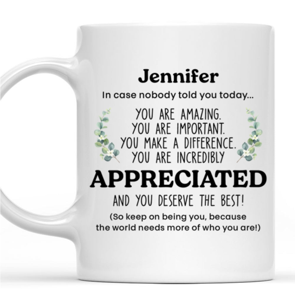 Custom Coworker, Christmas & Birthday Team Appreciation Gift • You Make A Difference - Personalized Coffee Mug