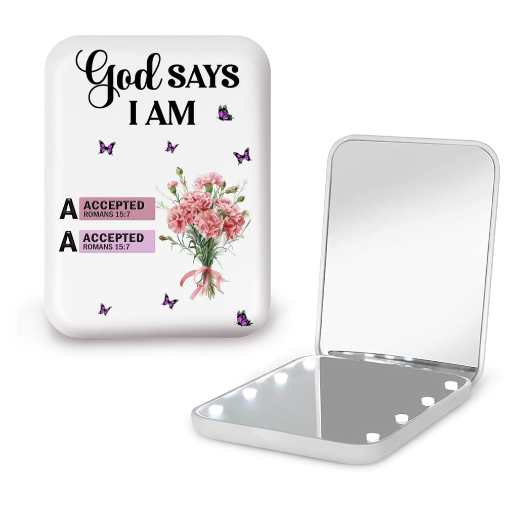 God Says I Am - Personalized LED Pocket Mirror