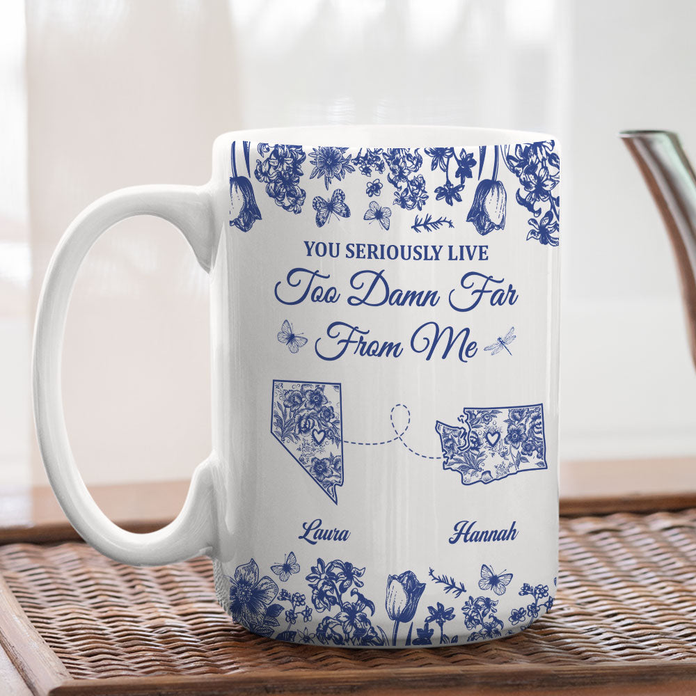 Custom Christmas & Birthday Keepsake Gift • Living Miles Away Is Rude - Personalized Coffee Mug
