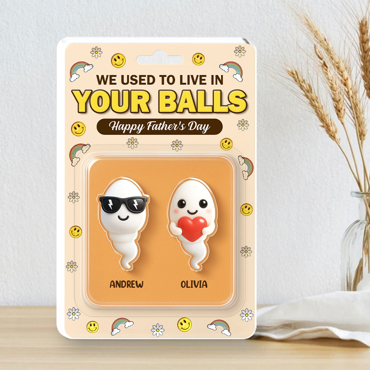 Custom Father's Day Decor, Gift for Dad & Grandpa • We Used To Lived In Your Balls - Personalized Acrylic Plaque