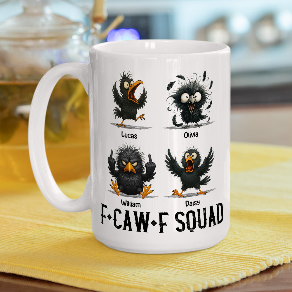 Custom Coworker, Christmas & Birthday Team Appreciation Gift • FCAWF Squad Crow - Personalized Coffee Mug