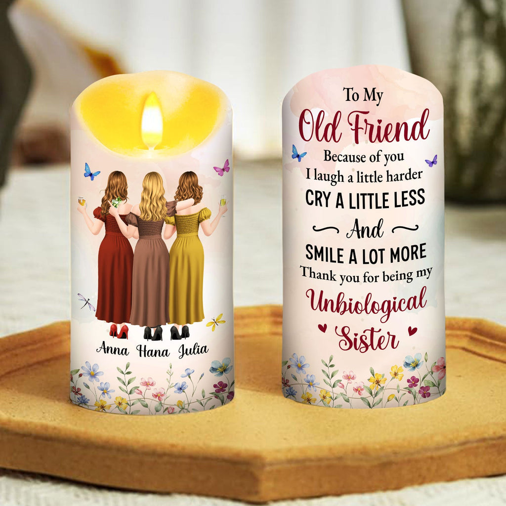 Old Friend Unbiological Sister - Personalized LED Candle