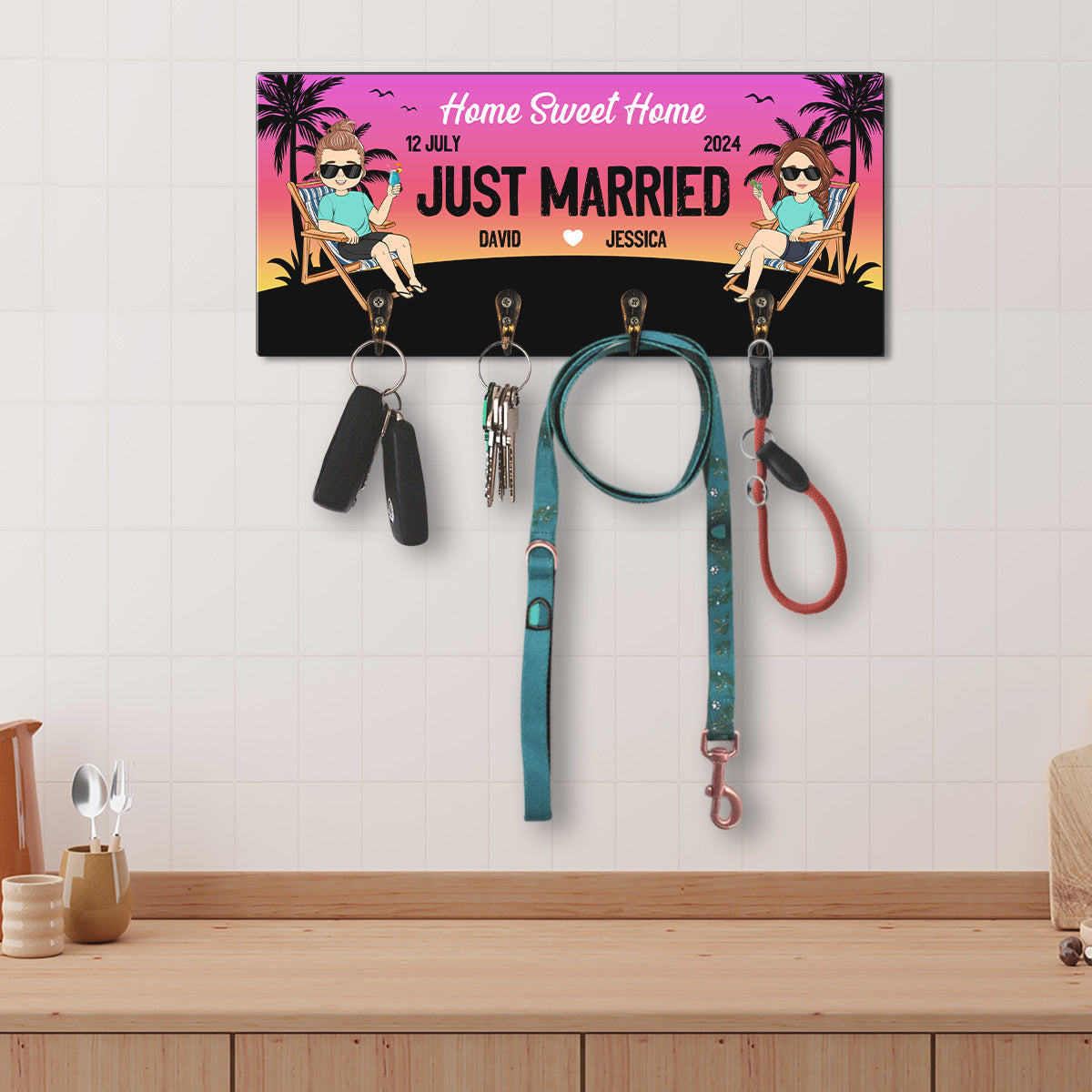 Just Married - Personalized Key Holder