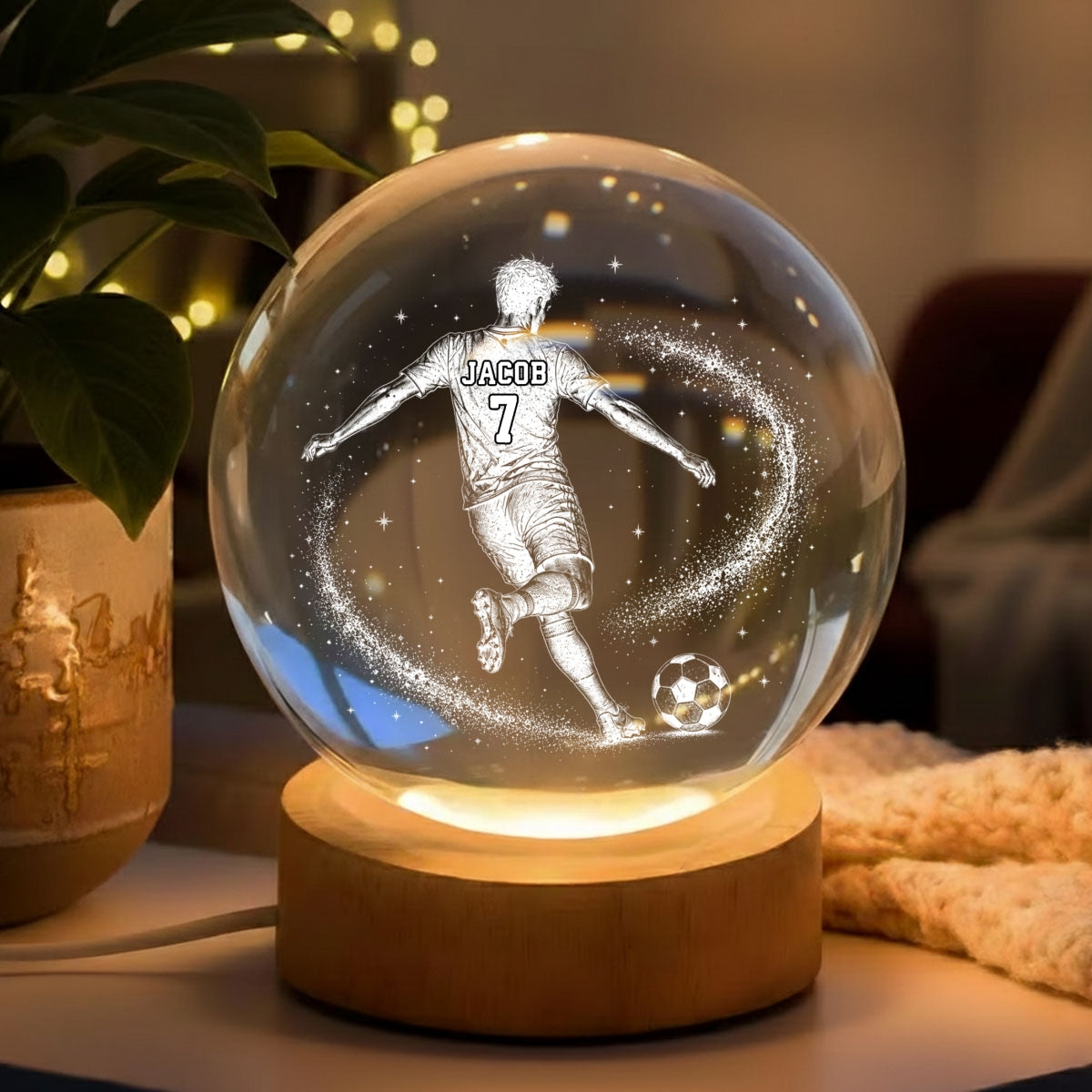 Born To Shine - Personalized Crystal Globe Lamp