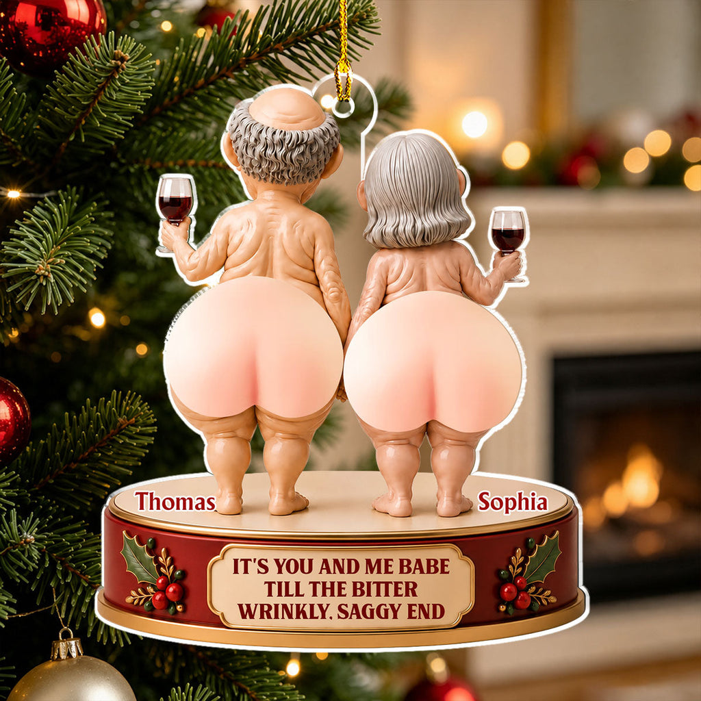 Custom Couple Christmas Ornament, Anniversary Gift •  You And Me - Personalized Dual Squishy Acrylic Ornament