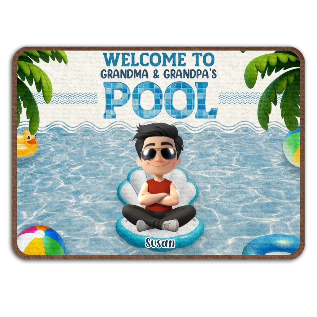 Better At Grandma Pool - Personalized Doormat