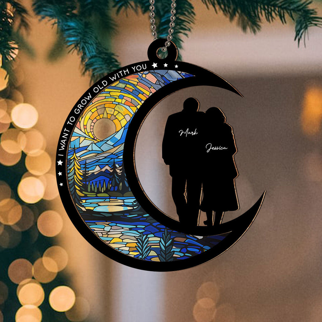 Custom Memorial Christmas Ornament, Sympathy Keepsake •  From Our First Kiss Till Our Last Breath - Personalized Suncatcher Ornament