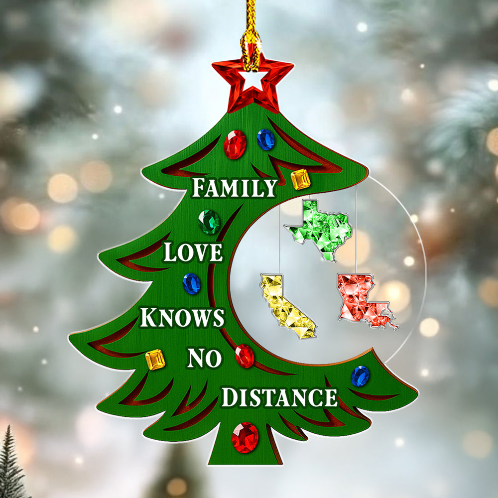 Custom Family Ornament, Christmas Gift for Family Members •  Family Together States - Personalized Acrylic Ornament