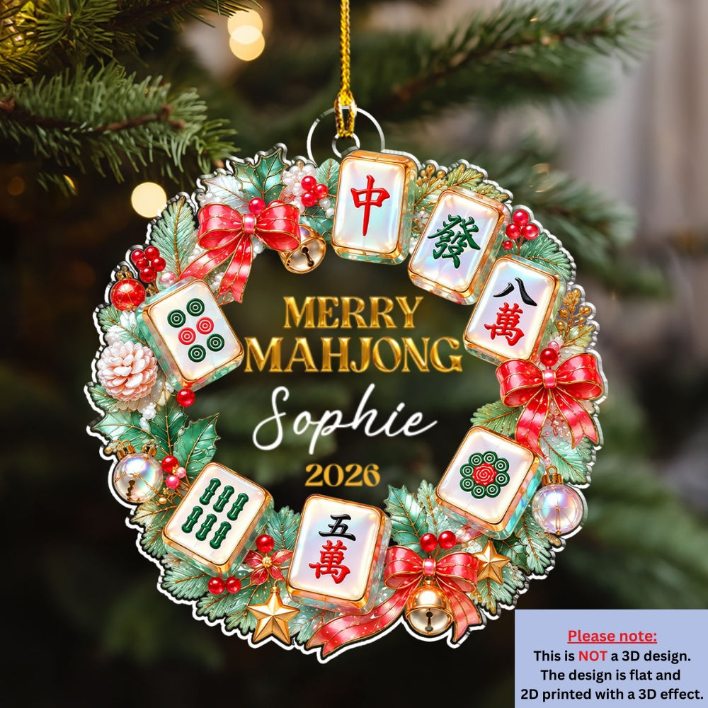 Custom Keepsake Christmas Ornament •  Mahjong Tiles - Personalized Acrylic Ornament