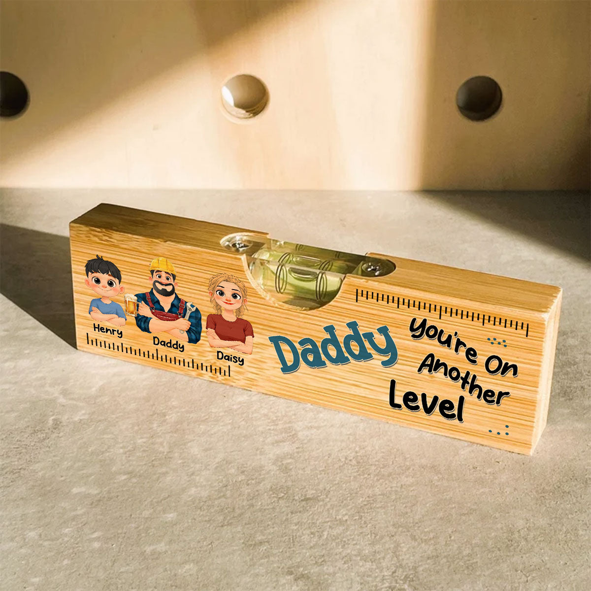 Dad Makes Life Better - Personalized Wooden Spirit Level Bottle Opener