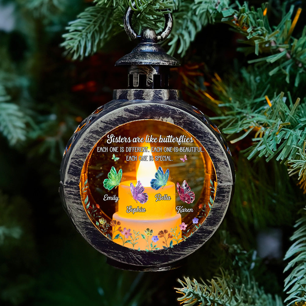 Custom Christmas Gifts for Sister, Siblings, Holiday Decor • Festive Sister Love - Personalized Christmas Lantern