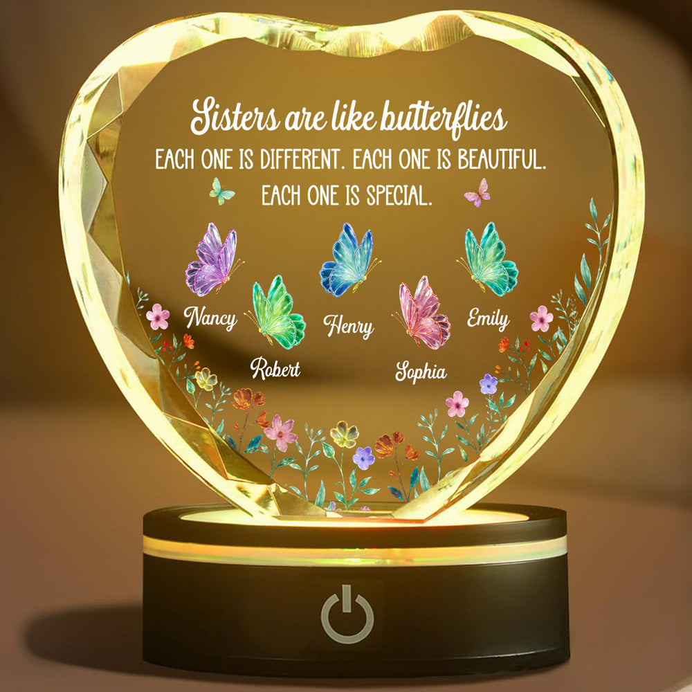 Festive Sister Love - Personalized Crystal Led Light
