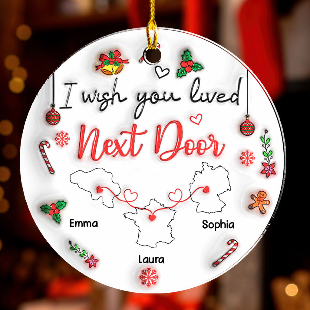 Custom Friendship Christmas Ornament, Best Friend Gift •  Besties Are Always Close At Heart Country Version - Personalized 3D Inflated Effect Acrylic Ornament
