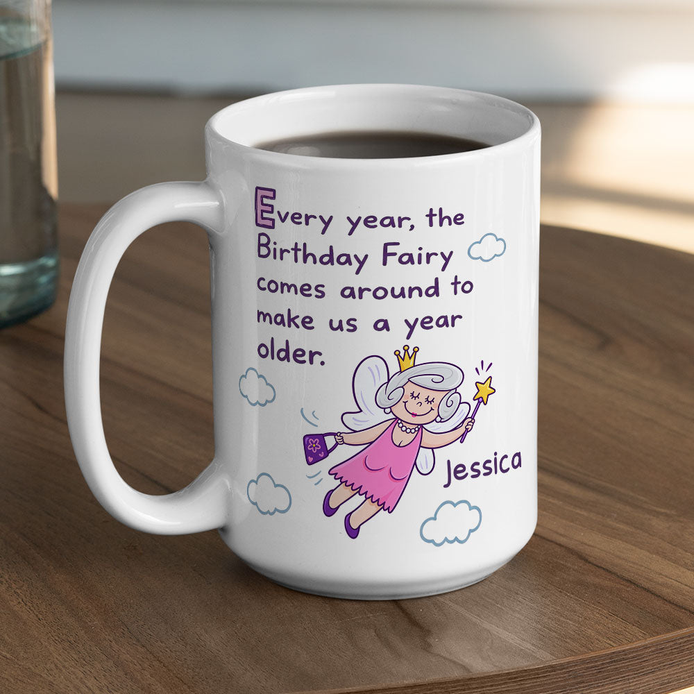 Custom Best Friend, Christmas & Birthday Friendship Keepsake Gift • Birthday Fairy - Personalized Coffee Mug