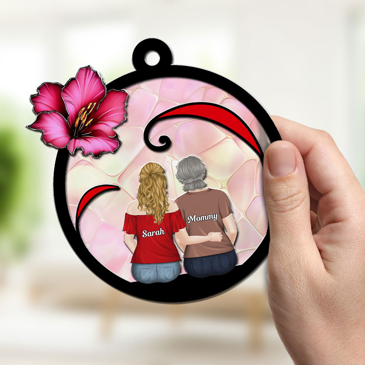 Custom Hanging Decor for Mom Daughter, Mother's Day Birthday Gifts • Mom And Daughter Forever - Personalized Suncatcher